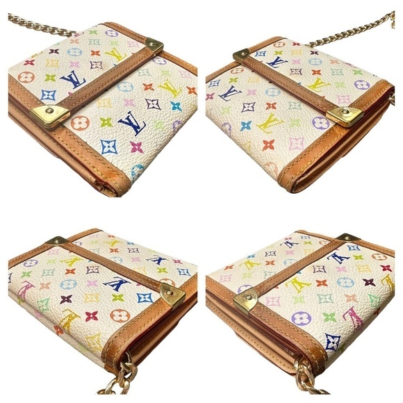 Authentic Louis Vuitton Murakami Multicolor White Leather Wallet Mini Belt Bag - Picture 8 of 16